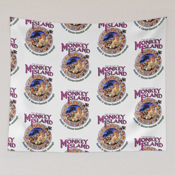 Item preview, Secret of Monkey Island - Look! A Three-Headed MONKEY! Classic MS-DOS point and click graphic adventure game! designed and sold by RetroTeeStudio.