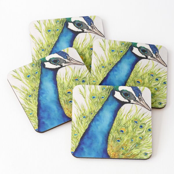 Item preview, Peacock highly detailed watercolor painting designed and sold by DrawItOnce.