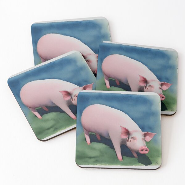 Artikelvorschau, Pig highly detailed watercolor painting entworfen und verkauft von DrawItOnce.