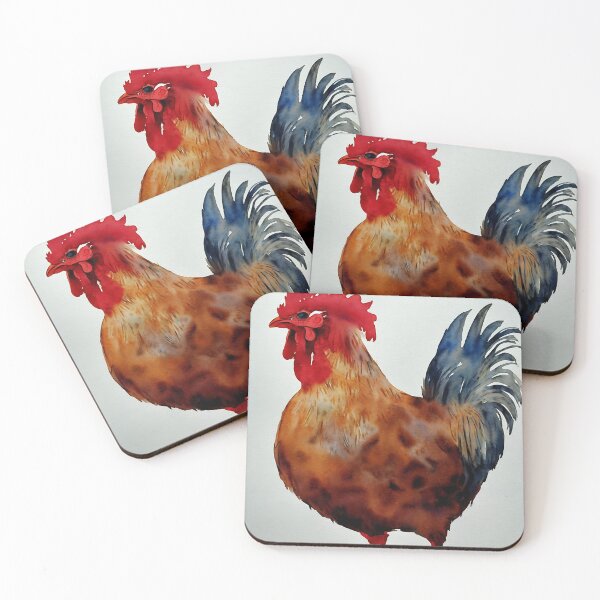 Item preview, Rooster highly detailed watercolor painting designed and sold by DrawItOnce.