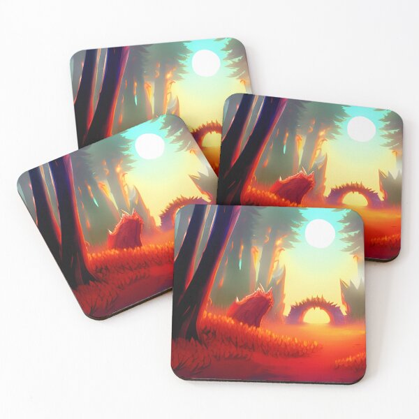 Item preview, Red Forest, watercolor, Ai Generated Art  designed and sold by ACC .
