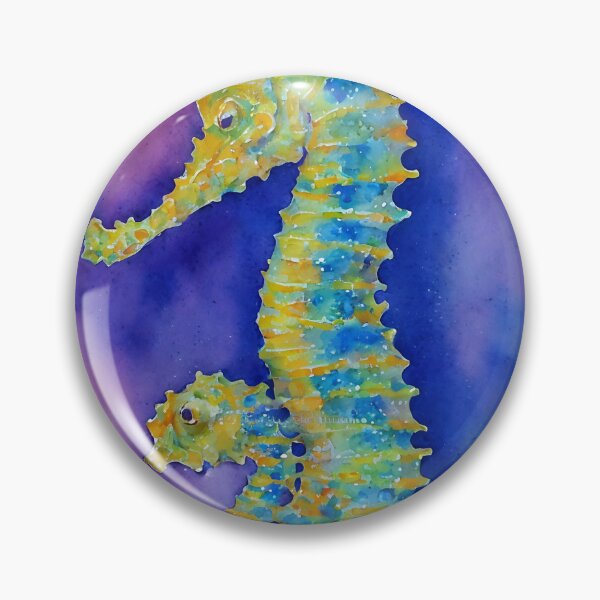 Artikelvorschau, Seahorse highly detailed watercolor painting entworfen und verkauft von DrawItOnce.