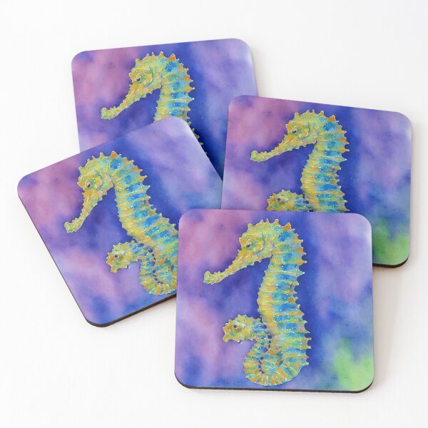 Item preview, Seahorse highly detailed watercolor painting designed and sold by DrawItOnce.