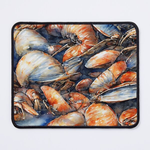 Item preview, Shellfish highly detailed watercolor painting designed and sold by DrawItOnce.