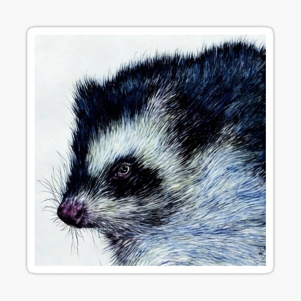 Item preview, Skunk highly detailed watercolor painting designed and sold by DrawItOnce.