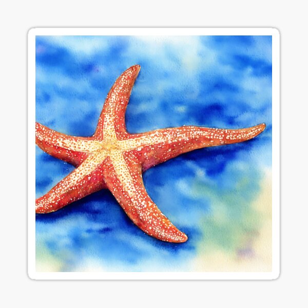 Item preview, Starfish highly detailed watercolor painting designed and sold by DrawItOnce.