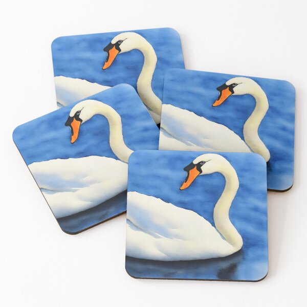 Item preview, Swan highly detailed watercolor painting designed and sold by DrawItOnce.