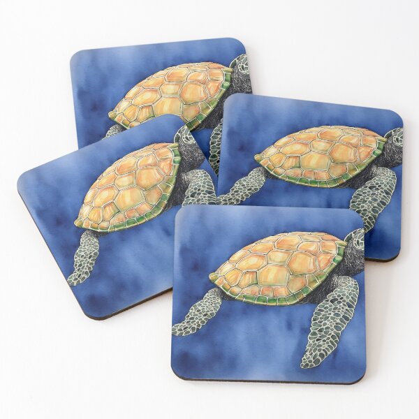Item preview, Turtle highly detailed watercolor painting designed and sold by DrawItOnce.
