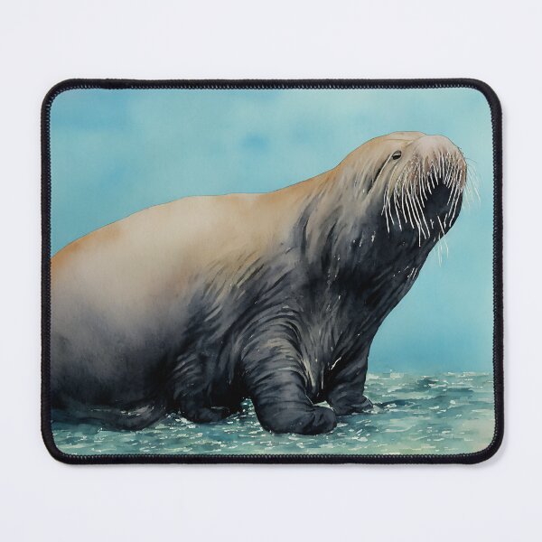 Artikelvorschau, Walrus highly detailed watercolor painting entworfen und verkauft von DrawItOnce.