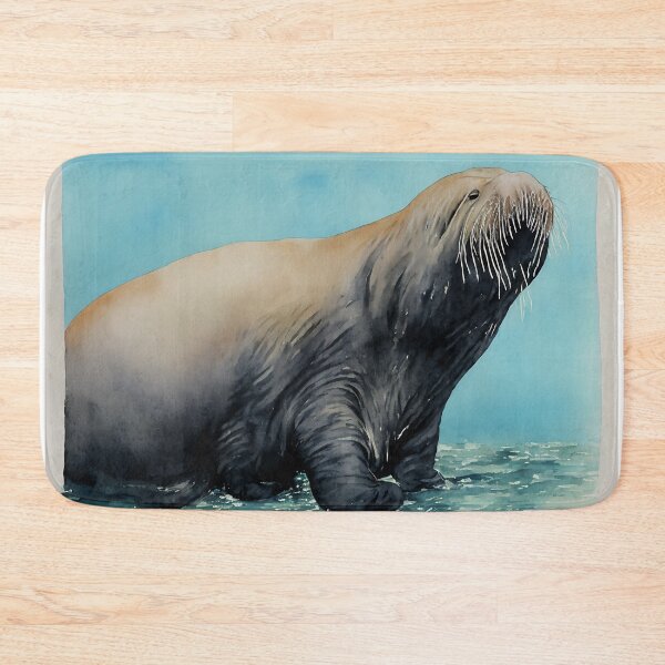 Artikelvorschau, Walrus highly detailed watercolor painting entworfen und verkauft von DrawItOnce.