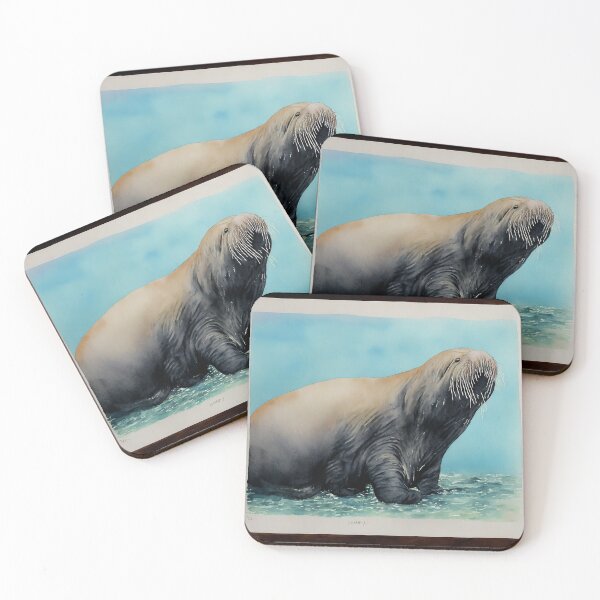 Item preview, Walrus highly detailed watercolor painting designed and sold by DrawItOnce.