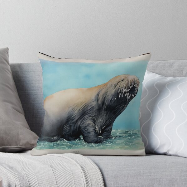 Item preview, Walrus highly detailed watercolor painting designed and sold by DrawItOnce.