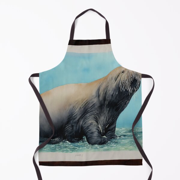 Item preview, Walrus highly detailed watercolor painting designed and sold by DrawItOnce.