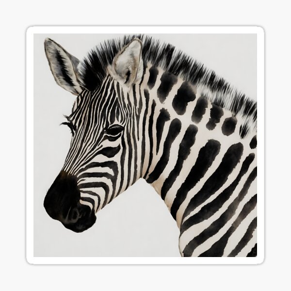 Item preview, Zebra highly detailed watercolor painting designed and sold by DrawItOnce.