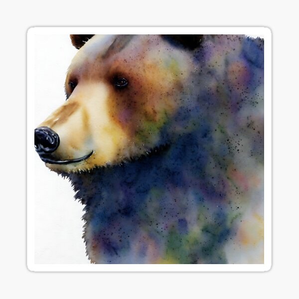 Item preview, Bear highly detailed watercolor painting designed and sold by DrawItOnce.
