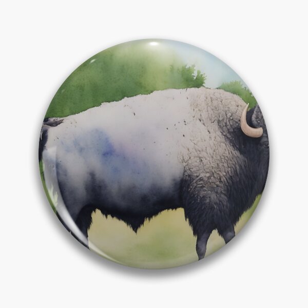 Artikelvorschau, Buffalo highly detailed watercolor painting entworfen und verkauft von DrawItOnce.