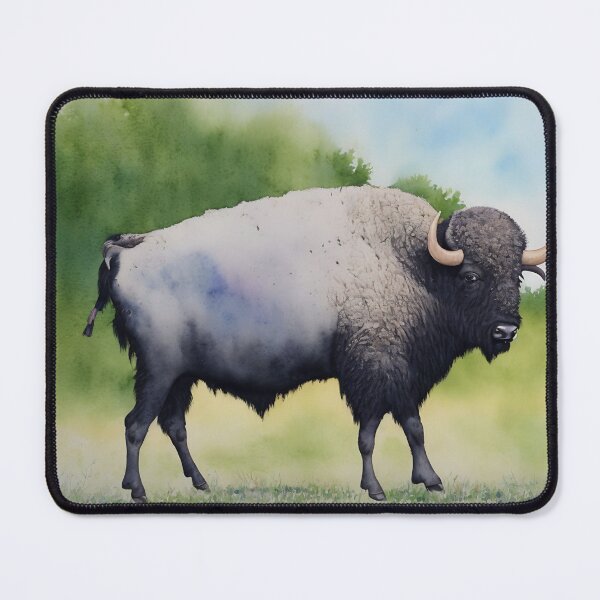 Artikelvorschau, Buffalo highly detailed watercolor painting entworfen und verkauft von DrawItOnce.