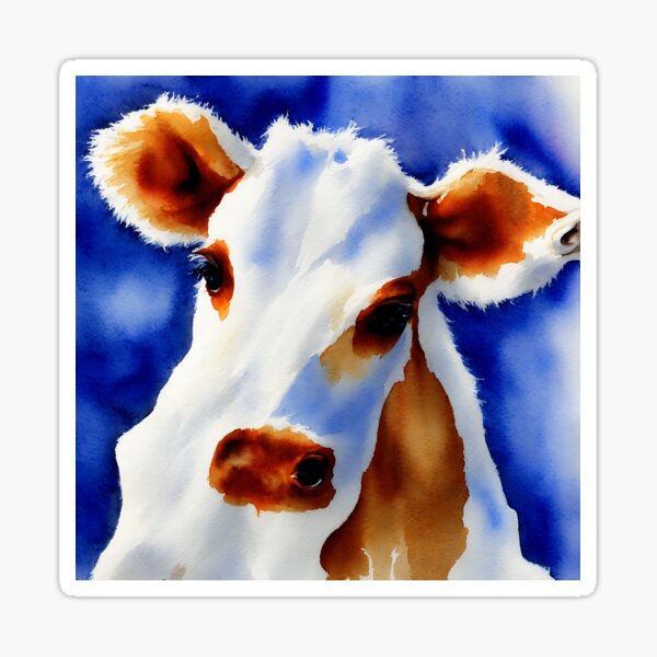 Item preview, Calf highly detailed watercolor painting designed and sold by DrawItOnce.
