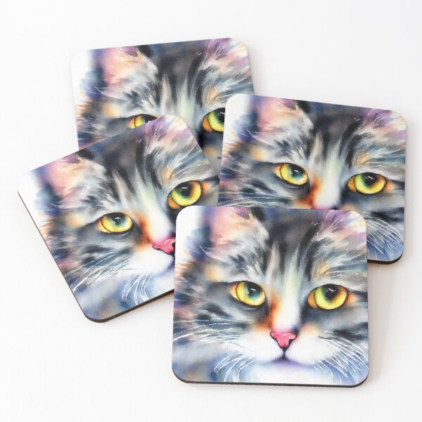 Item preview, Cat highly detailed watercolor painting designed and sold by DrawItOnce.
