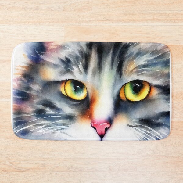 Artikelvorschau, Cat highly detailed watercolor painting entworfen und verkauft von DrawItOnce.