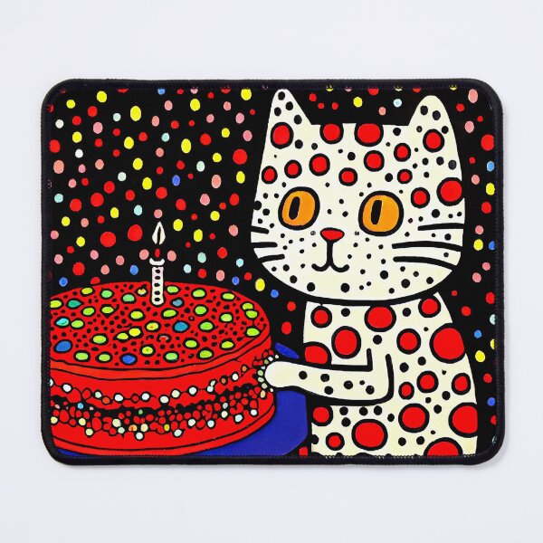 Colorful Pop Art: A Baby Cat and Her Birthday Cake
