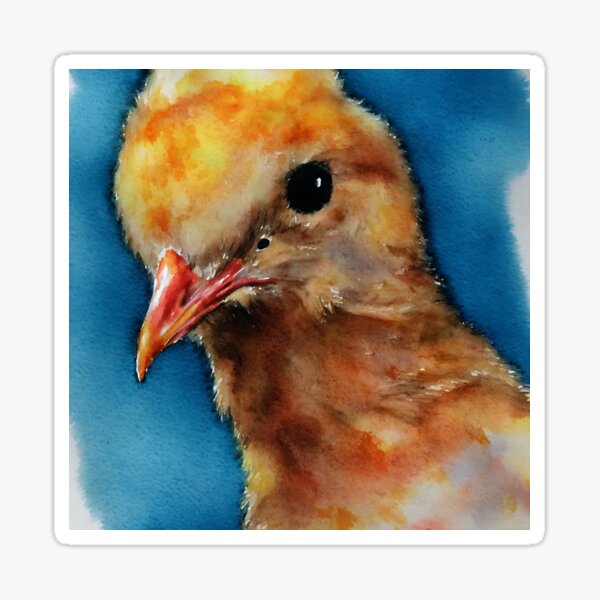Item preview, Chick highly detailed watercolor painting designed and sold by DrawItOnce.