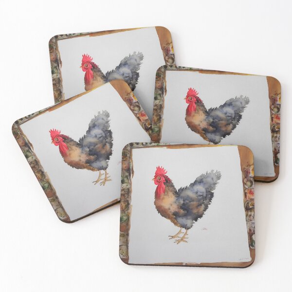Artikelvorschau, Rooster highly detailed watercolor painting entworfen und verkauft von DrawItOnce.