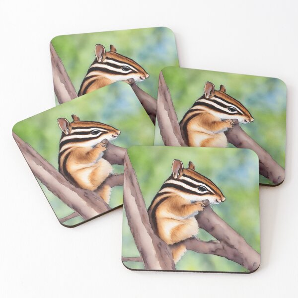Item preview, Chipmunk highly detailed watercolor painting designed and sold by DrawItOnce.