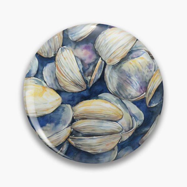 Item preview, Clams highly detailed watercolor painting designed and sold by DrawItOnce.