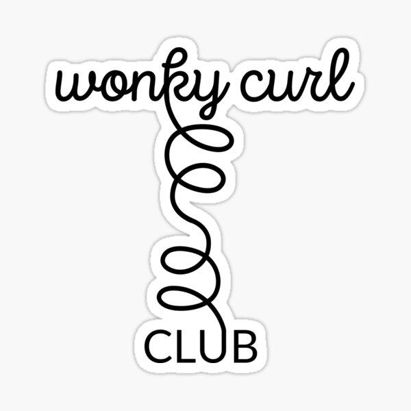Item preview, Wonky Curl Club - black text designed and sold by marisascurls.