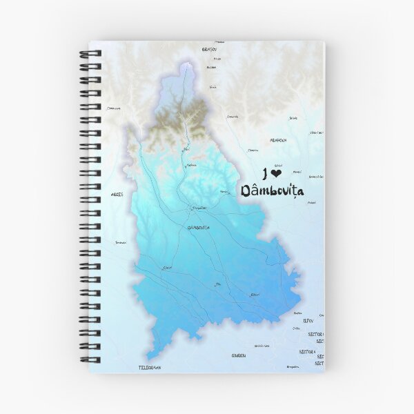 Item preview, Dâmbovița County Map, România designed and sold by maptheclouds.