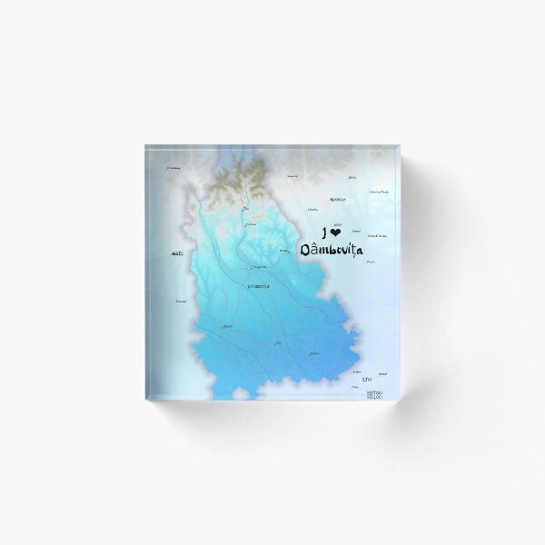 Item preview, Dâmbovița County Map, România designed and sold by maptheclouds.