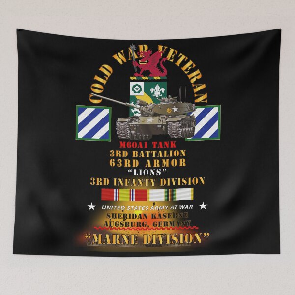 Item preview, Army - Cold War Vet - 3rd Bn 63rd Armor - 3rd Inf Div - Augsberg FRG - M60A1 Tank  - Marne Div w COLD SVC X 300 designed and sold by Military Insignia Products.