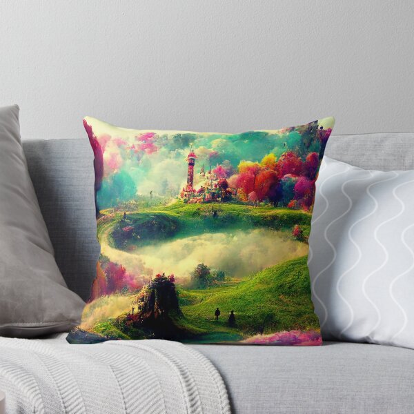 Item preview, Colorful Fantasy Kingdom with Castles and Clouds designed and sold by BySpinny.