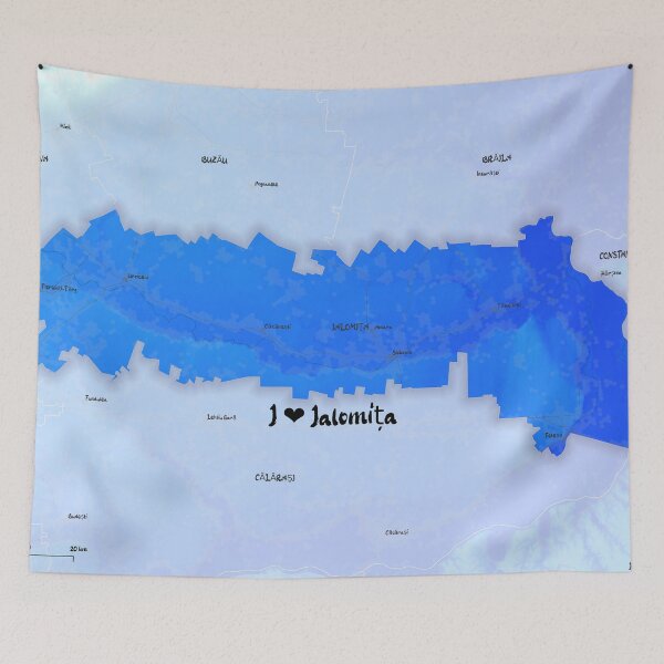 Item preview, Ialomița County Map, România designed and sold by maptheclouds.
