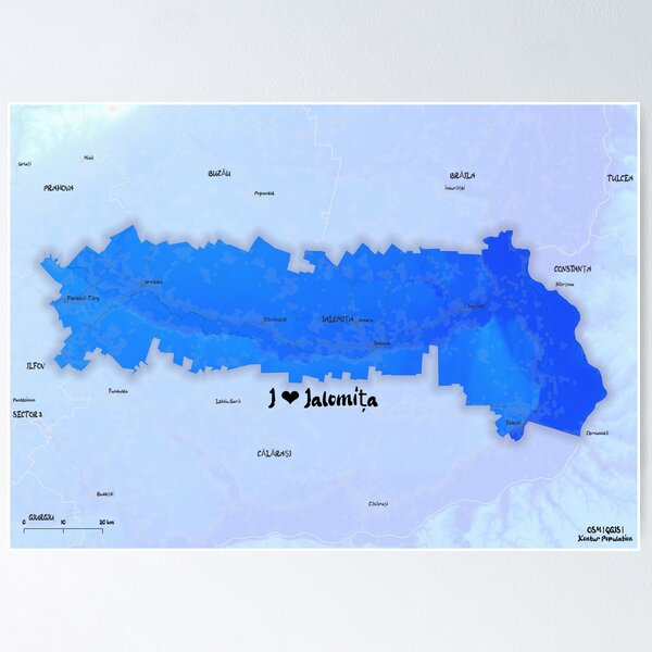 Ialomița County Map, România Poster