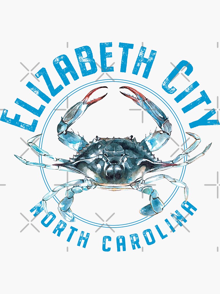 "Elizabeth City North Carolina Blue Crab Design" Sticker for Sale by