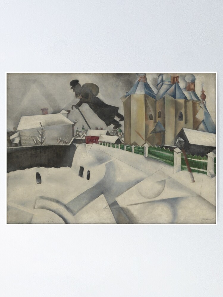 "Marc Chagall Over Vitebsk Canvas Wall Art, Large Framed Fine Art