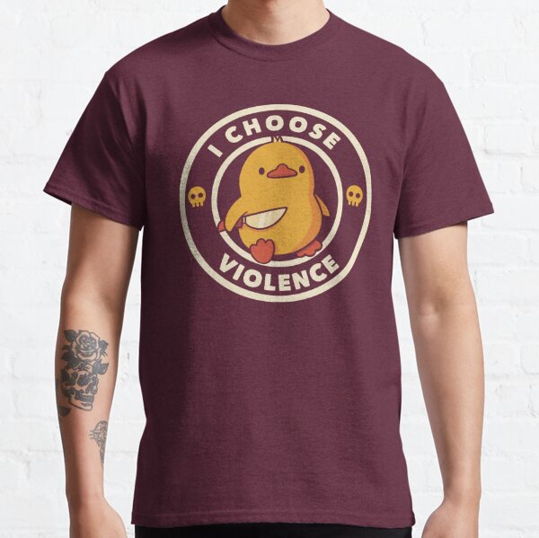 I Choose Violence Funny Duck Viva Magenta by Tobe Fonseca Classic T-Shirt