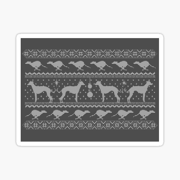 Ugly Christmas sweater dog edition - Greyhound/Whippet/Italian Greyhound Sticker