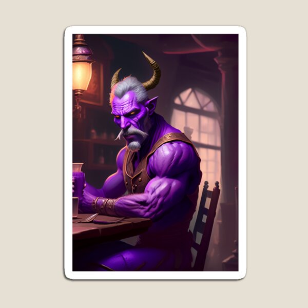 Item preview, Dungeons and Dragons Male Purple Tiefling Warrior Character designed and sold by Ozy Art.