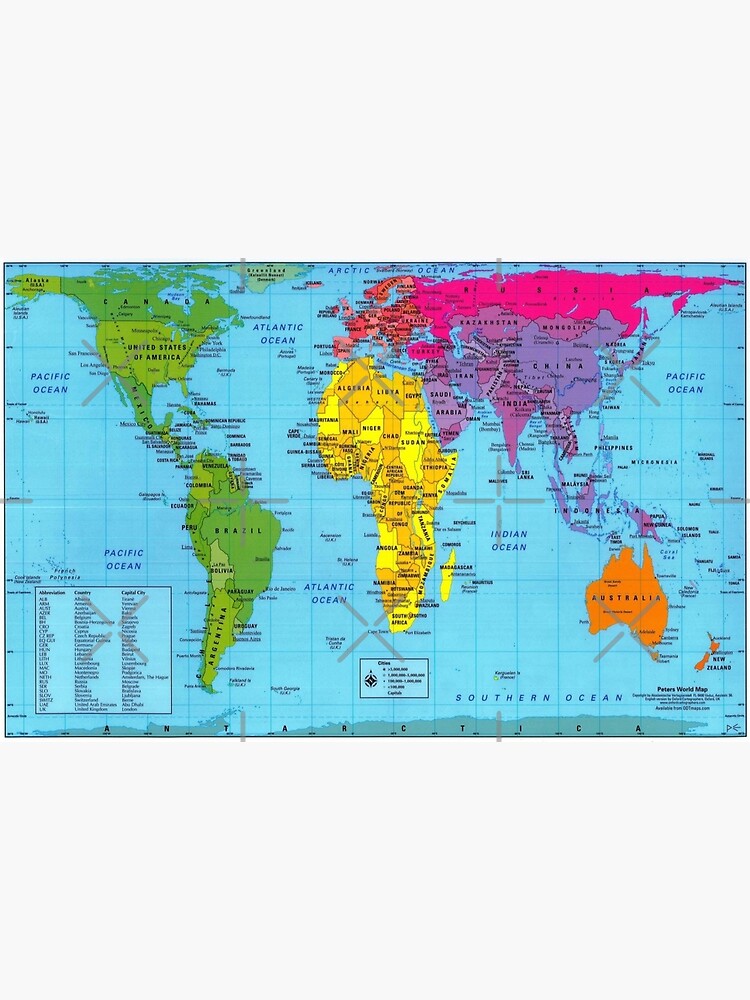 Gall Peters Projection | Gall-Peters Accurate World Map Premium Matte ...