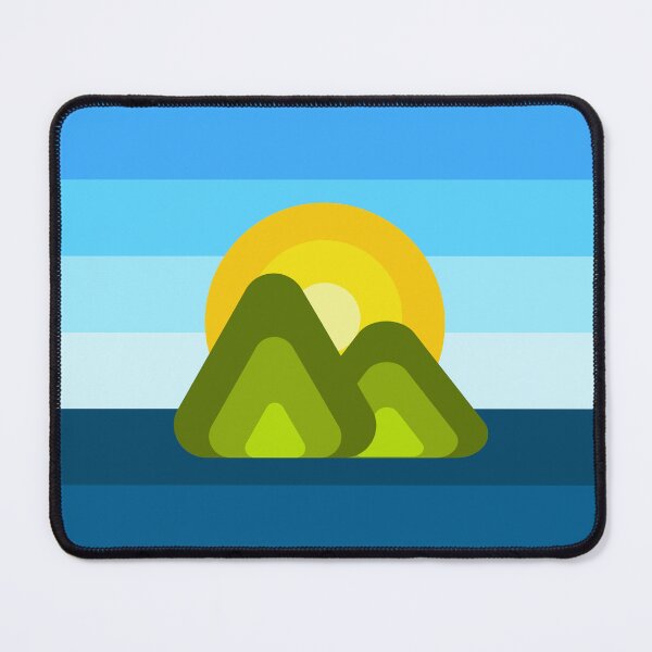 Item preview, Colorful Thick Lined Mountain Peaks in the Sea Saint Lucia Pitons designed and sold by Uppercase Tees.