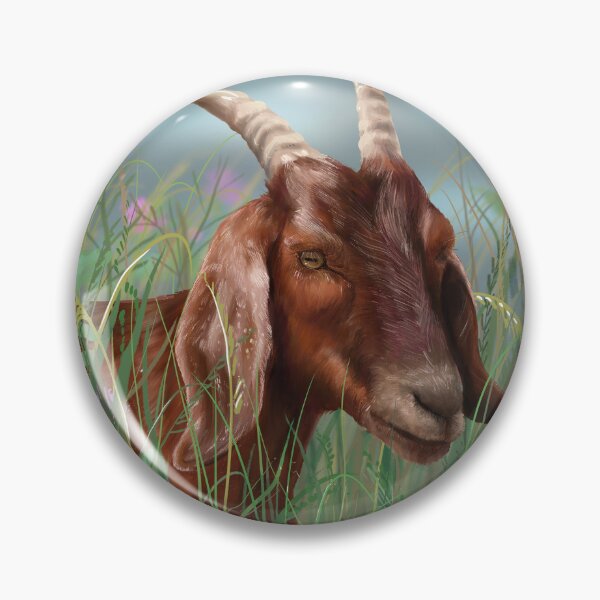 Item preview, Brown Goat In a Summer Flower Field designed and sold by Nick Garnhart.