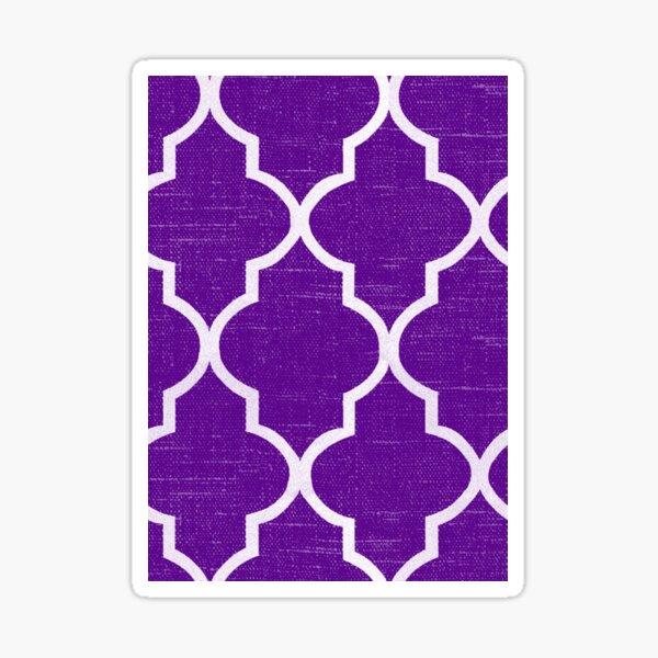 Vibrant Chocolate Purple white quatrefoil Sticker