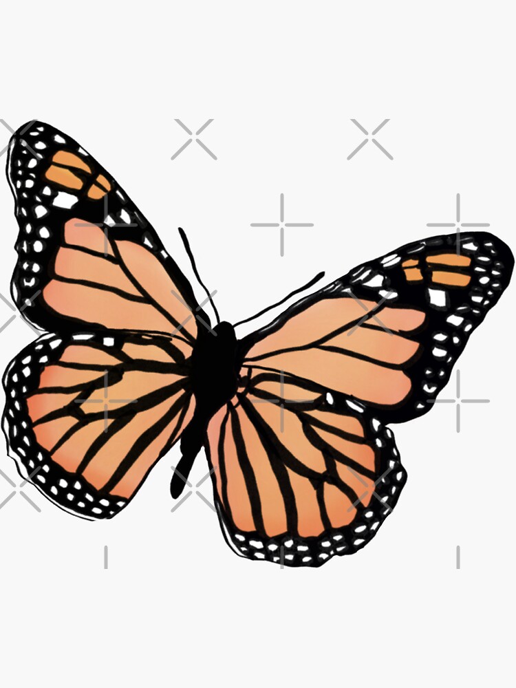 Monarch Butterfly Sticker For Sale By Lemonminty Redbubble 