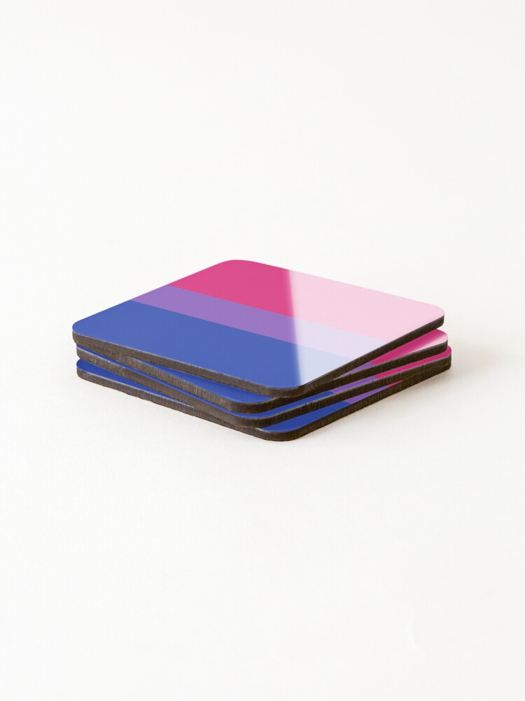 Thumbnail 4 of 5, Coasters (Set of 4), Bisexual Flag Color Block designed and sold by Proud-Rabbit.