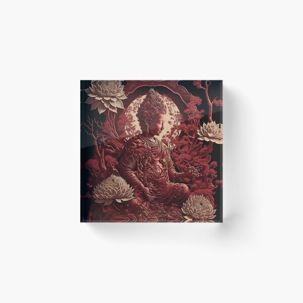 Item preview, Red Paper Craft Buddha V1 designed and sold by GummywormDesign.