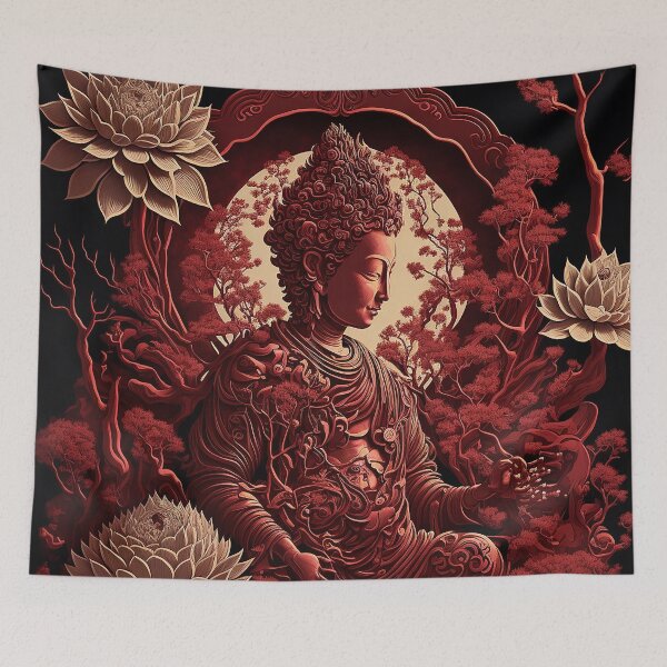 Item preview, Red Paper Craft Buddha V1 designed and sold by GummywormDesign.