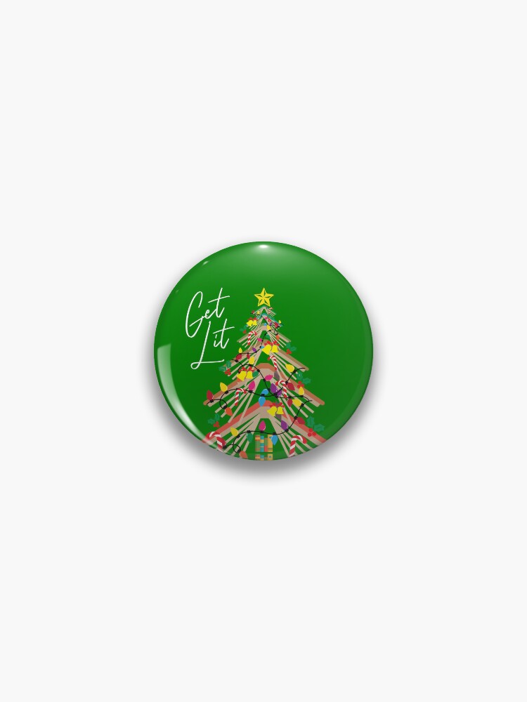 Thumbnail 1 von 3, Button, Get Lit Book Christmas Tree Bookworm Love To Read Reading Gear designt und verkauft von DynamicDesign.